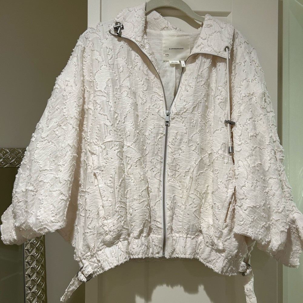 Balloon sleeve textured jacket